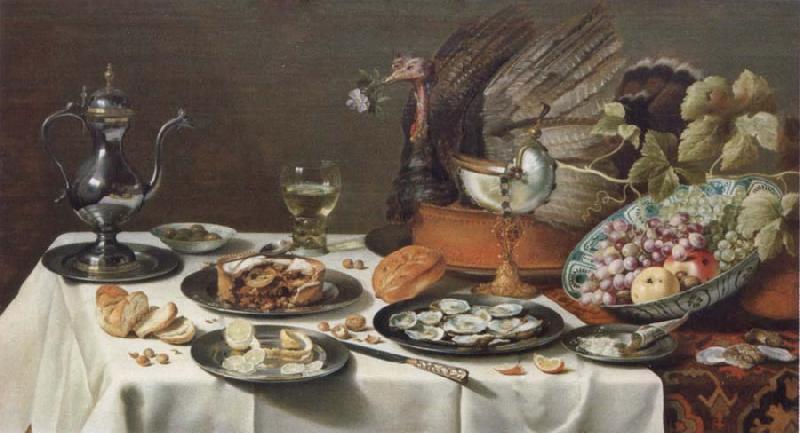 Pieter Claesz Style life with turkey Sweden oil painting art